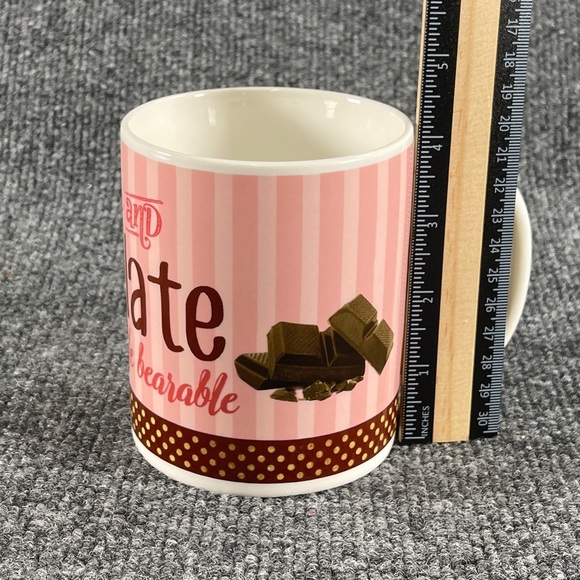 Sister and Chocolate make life bearable Large Pink Chocolate-Coffee Mug - Picture 3 of 6
